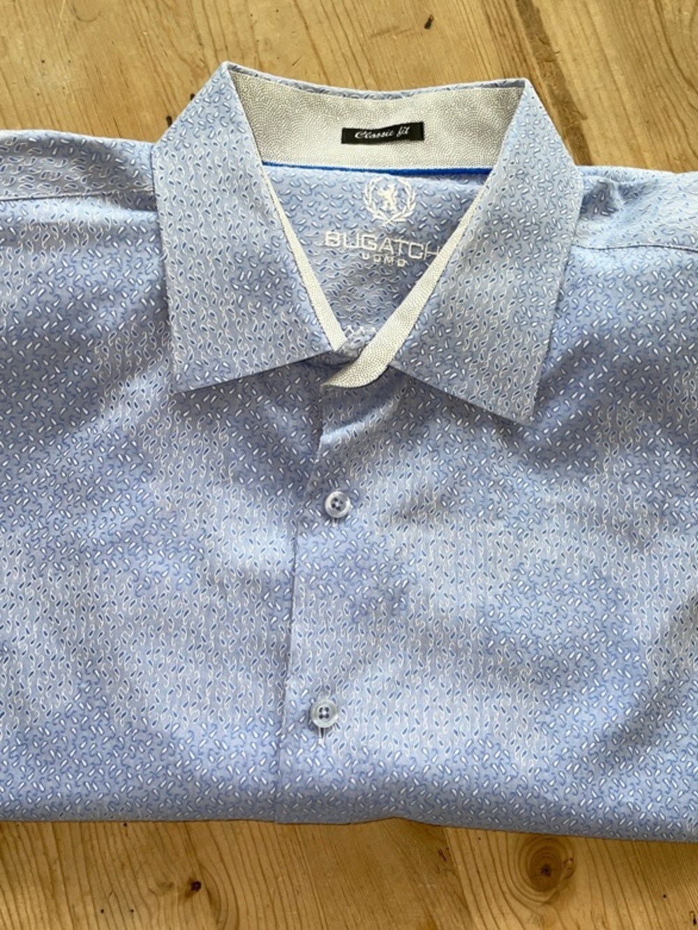 Bugatchi Exclusive Rare Tone on Tone MicroPatterned Men's Shirt Fits like XXL